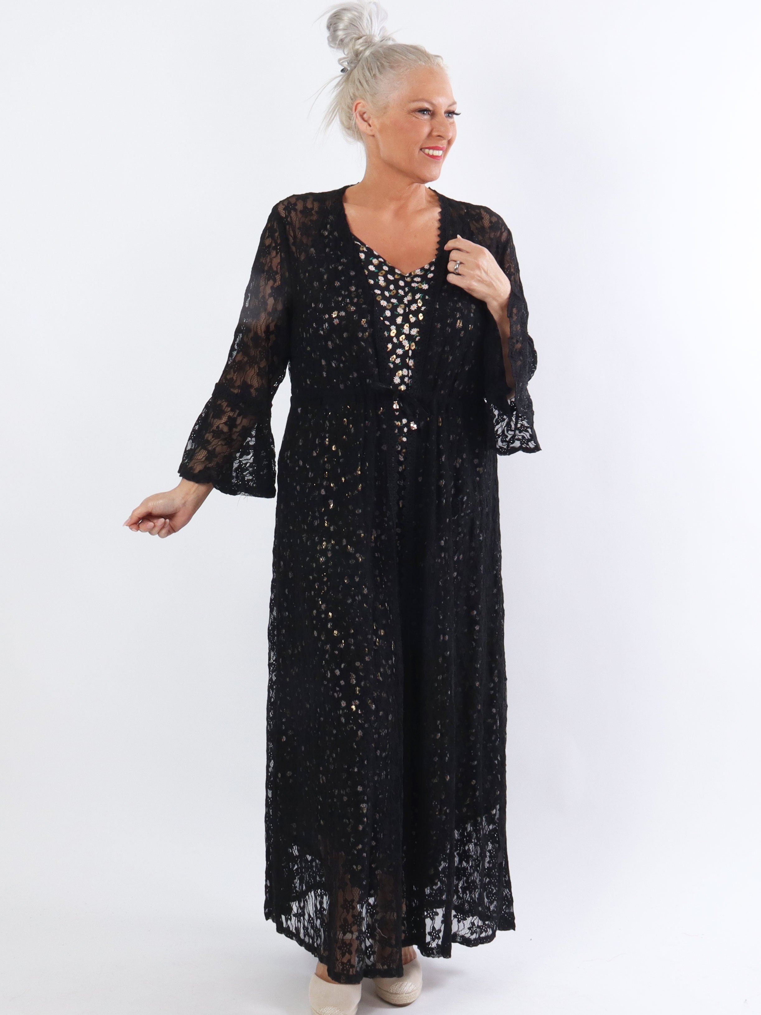 Aleyan - Lang plus size blonde kimono